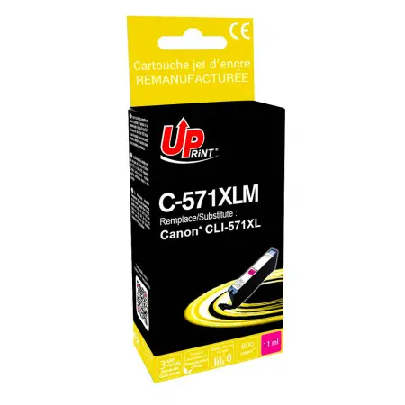 UPRINT CARTOUCHE REMANUFACTUREE CANON 571XL-REMPLACE CLI571XLM MAGENTA