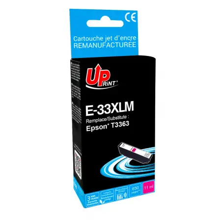 UPRINT CARTOUCHE REMANUFACTUREE 33XL-REMPLACE T336340 MAGENTA