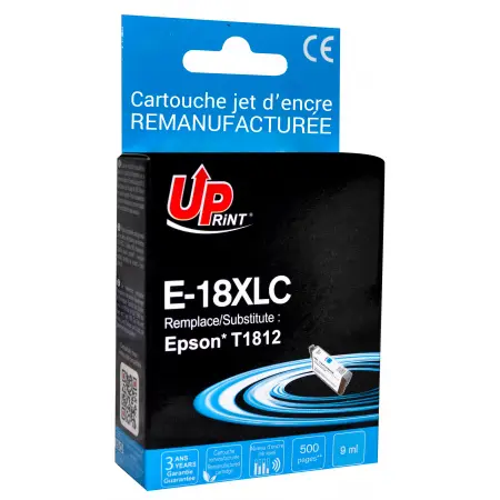 UPRINT CARTOUCHE REMANUFACTUREE EPSON 18XL-REMPLACE T181240 CYAN