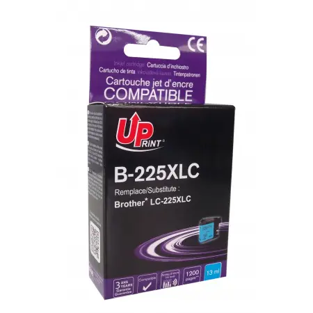 UPRINT CARTOUCHE COMPATIBLE BROTHER 225XL CHIP V3-REMPLACE LC225XL CYAN