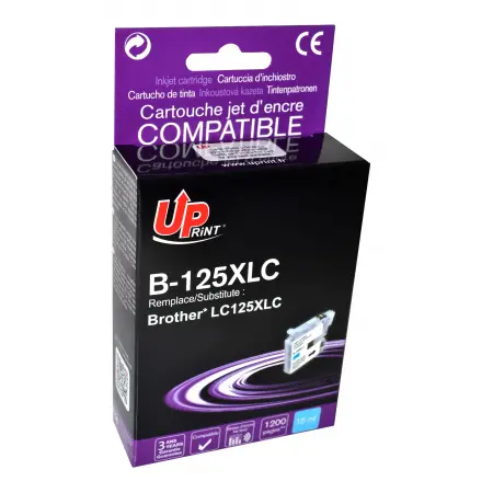 UPRINT CARTOUCHE COMPATIBLE BROTHER 125XL CHIP V3-REMPLACE LC125XL CYAN