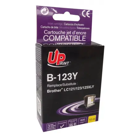UPRINT CARTOUCHE COMPATIBLE BROTHER 123 CHIP V3-REMPLACE LC123 YELLOW