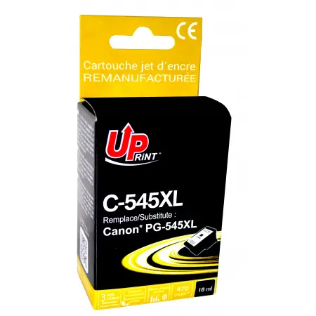 UPRINT CARTOUCHE REMANUFACTUREE CANON 545XL-REMPLACE PG545XL BLACK