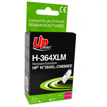 UPRINT CARTOUCHE REMANUFACTUREE HP 364XL-REMPLACE CN686 MAGENTA