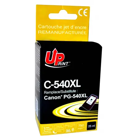 UPRINT CARTOUCHE REMANUFACTUREE CANON 540XL-REMPLACE PG540XL BLACK