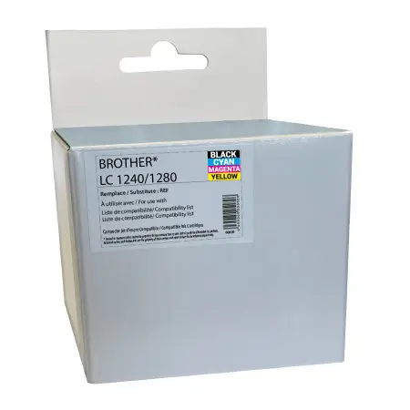NEUTRE PACK 4 CARTOUCHES COMPATIBLES BROTHER 1280XL- LC1280XL/1240/1220 BK/C/M/Y