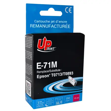 UPRINT CARTOUCHE REMANUFACTUREE EPSON 71-REMPLACE T071340 MAGENTA