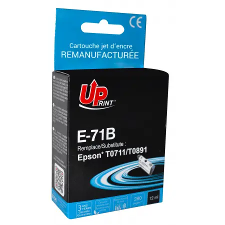 UPRINT CARTOUCHE REMANUFACTUREE EPSON 71-REMPLACE T071140 BLACK