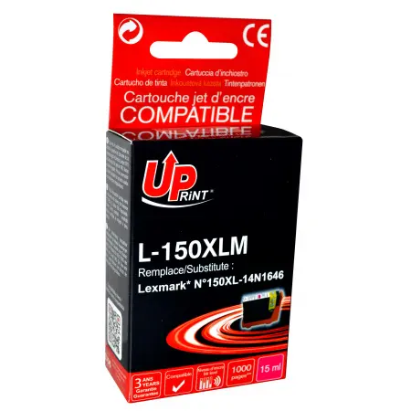 UPRINT CARTOUCHE COMPATIBLE LEXMARK 150XL-REMPLACE 14N1616E/14N1609E MAGENTA#