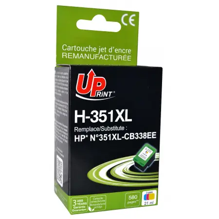 UPRINT CARTOUCHE REMANUFACTUREE HP 351XL SANS NIVEAU-REMPLACE CB338EE 3CL