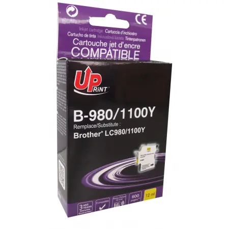 UPRINT CARTOUCHE COMPATIBLE BROTHER 980/1100-REMPLACE LC980/1100 YELLOW