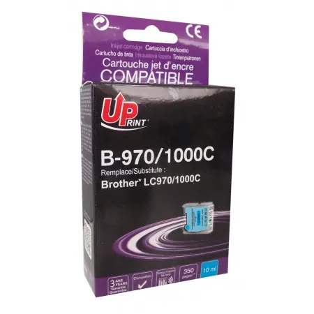 UPRINT CARTOUCHE COMPATIBLE BROTHER 970/1000-REMPLACE LC970/1000 CYAN