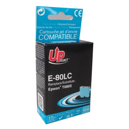 UPRINT CARTOUCHE COMPATIBLE EPSON 80-REMPLACE T080540 LIGHT CYAN