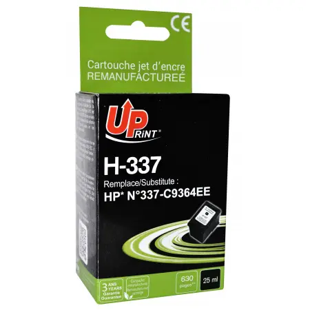 UPRINT CARTOUCHE REMANUFACTUREE HP 337-REMPLACE C9364 BLACK