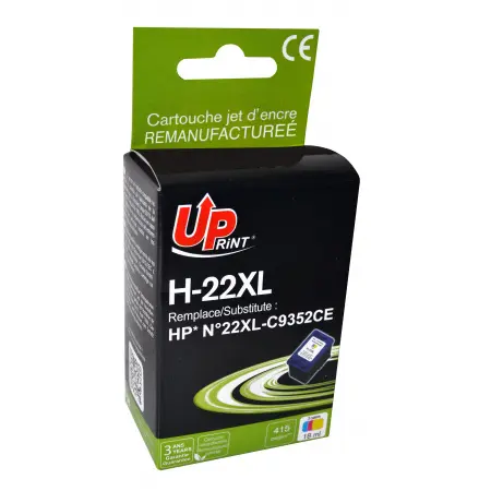 UPRINT CARTOUCHE REMANUFACTUREE HP 22XL-REMPLACE C9352A 3CL