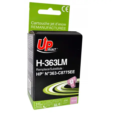 UPRINT CARTOUCHE REMANUFACTUREE HP 363-REMPLACE C8775EE LIGHT MAGENTA