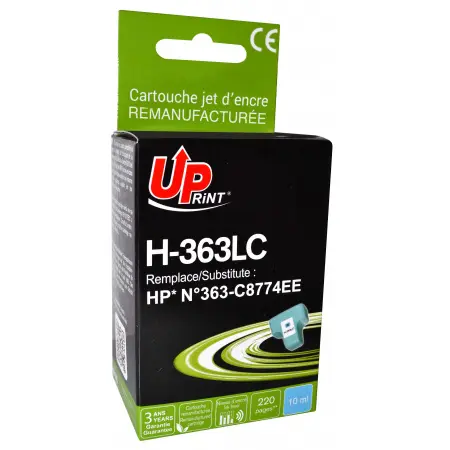 UPRINT CARTOUCHE REMANUFACTUREE HP 363-REMPLACE C8774EE LIGHT CYAN