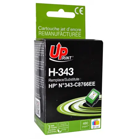 UPRINT CARTOUCHE REMANUFACTUREE HP 343-REMPLACE C8766 3CL