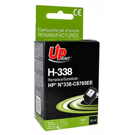 UPRINT CARTOUCHE REMANUFACTUREE HP 338-REMPLACE C8765 BLACK