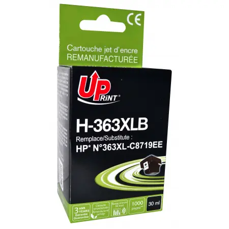 UPRINT CARTOUCHE REMANUFACTUREE HP 363-REMPLACE C8719E BLACK