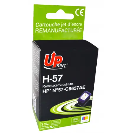 UPRINT CARTOUCHE REMANUFACTUREE HP 57-REMPLACE C6657A 3CL