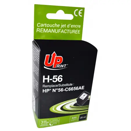 UPRINT CARTOUCHE REMANUFACTUREE HP 56-REMPLACE C6656A BLACK