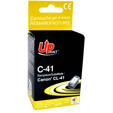 UPRINT CARTOUCHE REMANUFACTUREE CANON 41-REMPLACE CL41 3CL
