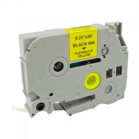 NEUTRE RUBAN COMPATIBLE BROTHER 611-REMPLACE TZE611 BLACK ON YELLOW