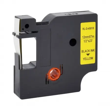 NEUTRE RUBAN COMPATIBLE DYMO D1-REMPLACE 45018-S0720580 BLACK ON YELLOW