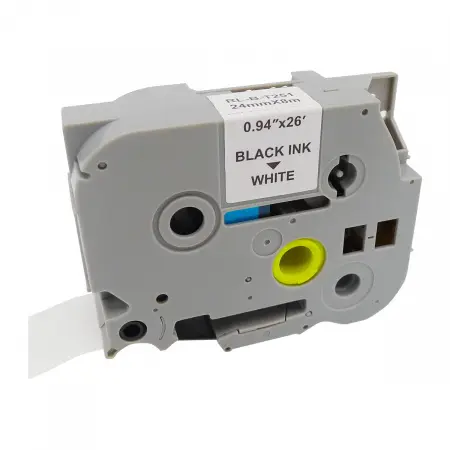 NEUTRE RUBAN COMPATIBLE BROTHER 251-REMPLACE TZE251 BLACK ON WHITE