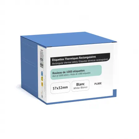 NEUTRE ROULEAU POUR IMP.PL80E 1000 ETIQ.ADHESIVES 57X32MM-BLANC