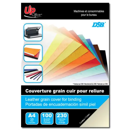 UP OFFICE-COUVERTURE GRAIN CUIR JAUNE CHAMOIS-A4-230 GR-100 pcs#