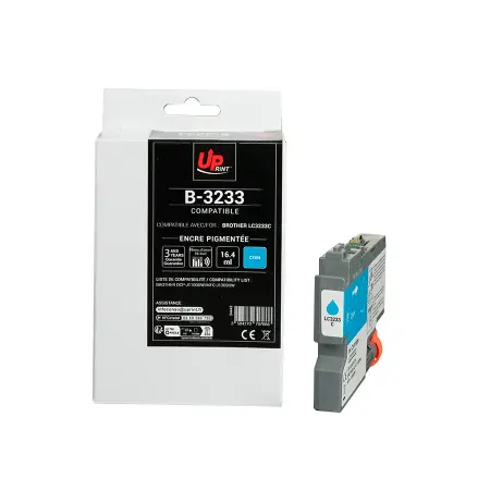 UPRINT CARTOUCHE COMPATIBLE BROTHER 3233-REMPLACE LC3233 CYAN#