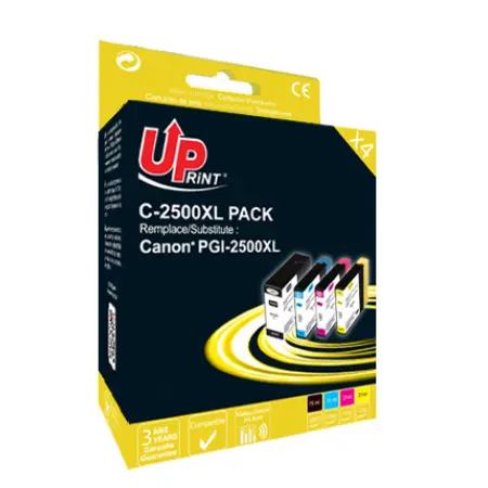 UPRINT PACK 4 CARTOUCHES COMPATIBLES CANON 2500XL-REMPLACE PGI2500XL BK/C/M/Y