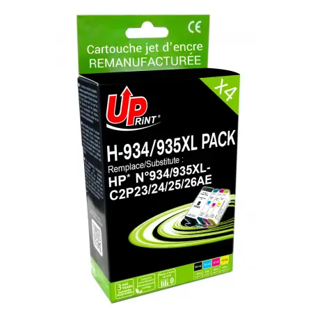 UPRINT PACK 4 CARTOUCHES REMA. HP 934XL/935XL- C2P23/24/25/26AE BK/C/M/Y