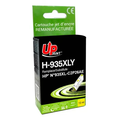 UPRINT CARTOUCHE REMANUFACTUREE HP 935XL-REMPLACE C2P26AE YELLOW