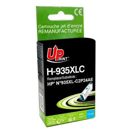UPRINT CARTOUCHE REMANUFACTUREE HP 935XL-REMPLACE C2P24AE CYAN
