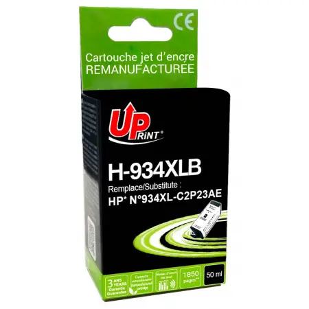 UPRINT CARTOUCHE REMANUFACTUREE HP 934XL-REMPLACE C2P23AE BLACK