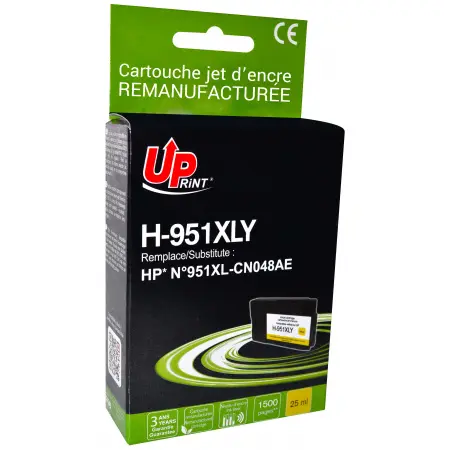 UPRINT CARTOUCHE REMANUFACTUREE HP 951XL-REMPLACE CN048AE YELLOW