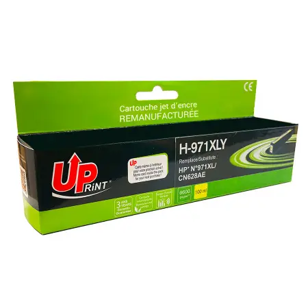 UPRINT CARTOUCHE REMANUFACTUREE HP 971XL-REMPLACE CN628AE YELLOW