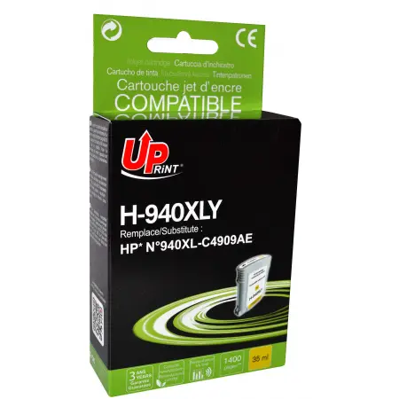 UPRINT CARTOUCHE REMANUFACTUREE HP 940XL-REMPLACE C4909 YELLOW#