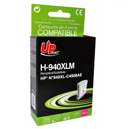 UPRINT CARTOUCHE REMANUFACTUREE HP 940XL-REMPLACE C4908 MAGENTA#