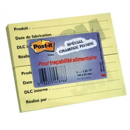 Post IT tracabilité alimentaire bloc 50 feuilles 3M- 6 blocs