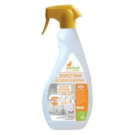 Détergent désinfectant surface alim écocert Respect’Home PAE-750ml