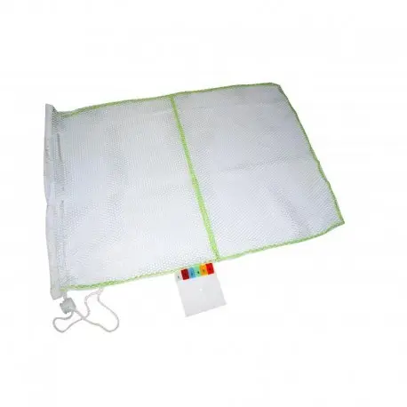 Filet de lavage blanc et vert 80x80cm pour bandeau et lavette -unité