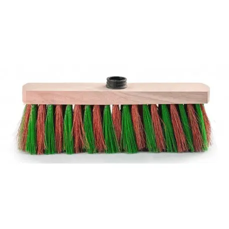 Balai coco zébré à vis monture bois 29cm