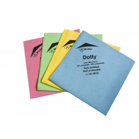 Lavette non tissée 40x40cm microfibre 160gr écolabel DOTTY - Sachet 5