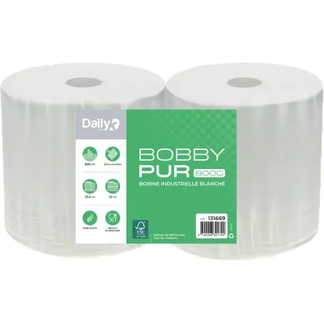 Bobine blanche 800F pure ouate BOBBYPUR 800G Dailyk Start - Lot 2