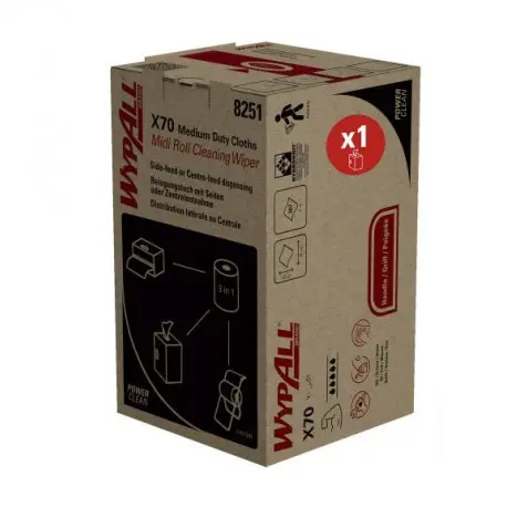 Bobine d'essuyage WypALL X70 Midi Roll /Bleu - Colis 207 fts
