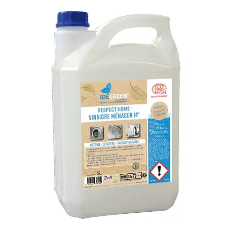 Vinaigre ménager Concentré 14° ECOCERT Respect’Home -2207 - Bidon 5L